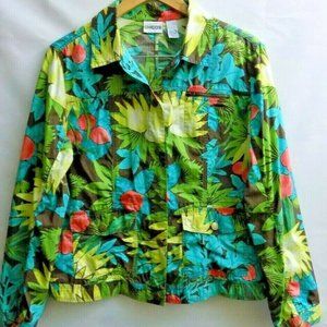 Chicos Floral Light Jacket size 1 Hawaii